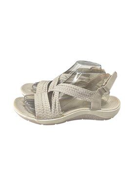 Skechers Womens Beige Strappy Sandals Size 9 Lightweight Comfort Sole